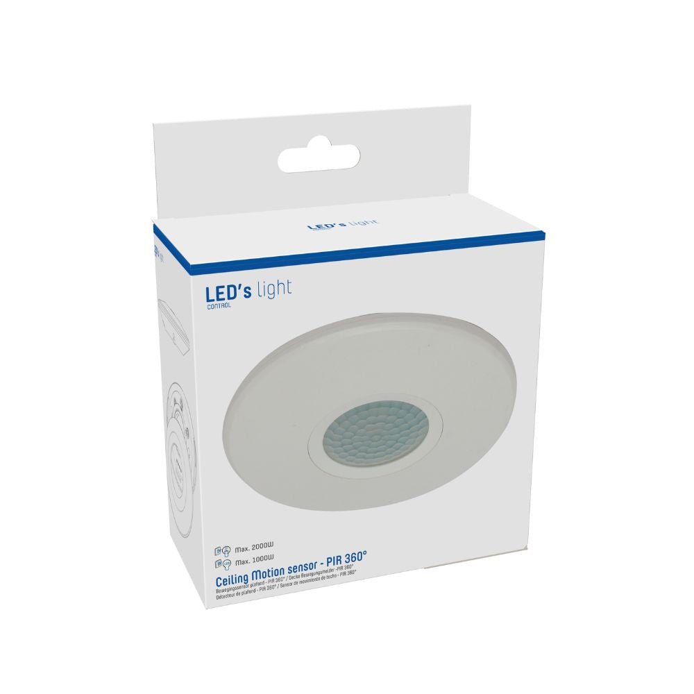 PIR Bewegingsmelder Plafond 360° - Bewegingssensor en Daglichtsensor - 6 meter Bereik - 300W LED - IP20