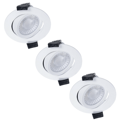 PACK DE 3 - Spot encastrable LED's Light PRO Ø 68mm - résistant aux projections d’eau - variable - universel - blanc