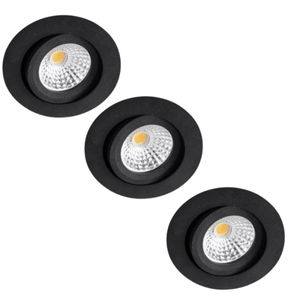 Spot LED encastrable 350 lumens - 5,5W - DimToWarm 2700-2000K - Ø68mm - Orientable - Variable - CRI95 - IP44 - 3 pièces
