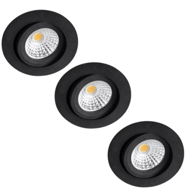 Spot LED encastrable 350 lumens - 5,5W - DimToWarm 2700-2000K - Ø68mm - Orientable - Variable - CRI95 - IP44 - 3 pièces