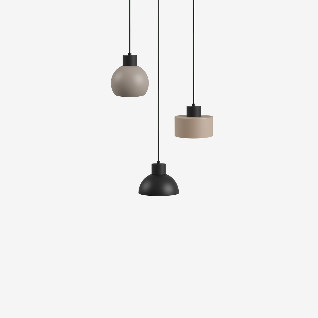 Switch 3L - Sandstone Noir - Hanglamp - 11 kleuren, 12 kappen