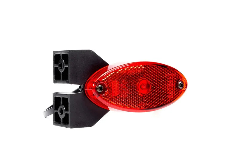 LED markeerlicht + steun ovaal rood 12/24v 50cm kabel | MV-5890R