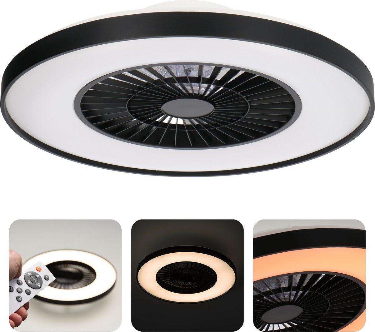 LED plafondventilator 3D Air premium 4300 lumen - 37W - instelbaar 2000K-4000K - afstandsbediening - Lumileds - 60cm - zwart/wit