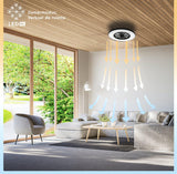 LED plafondventilator 3D Air premium 4300 lumen - 37W - instelbaar 2000K-4000K - afstandsbediening - Lumileds - 60cm - zwart/wit