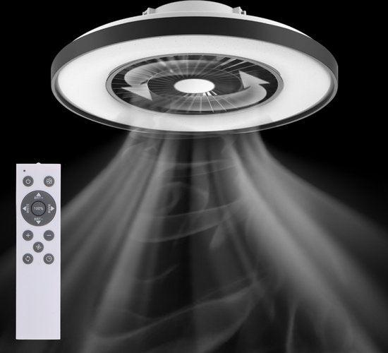 LED plafondventilator 3D Air premium 4300 lumen - 37W - instelbaar 2000K-4000K - afstandsbediening - Lumileds - 60cm - zwart/wit