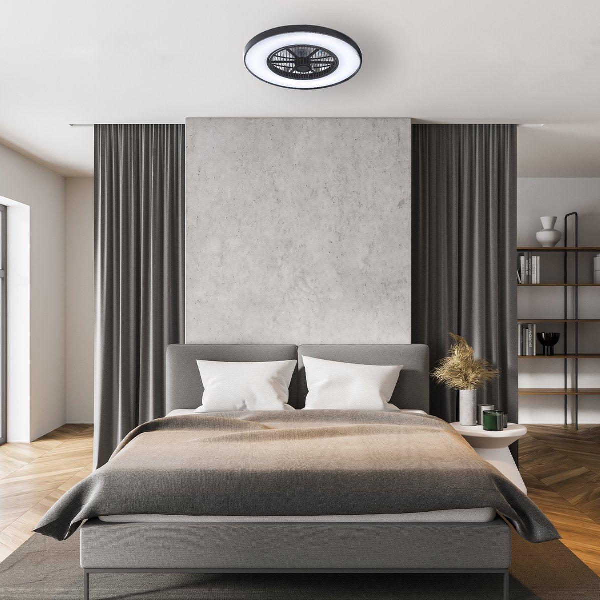 LED plafondventilator 3D Air premium 4300 lumen - 37W - instelbaar 2000K-4000K - afstandsbediening - Lumileds - 60cm - zwart/wit