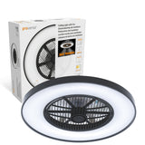 LED plafondventilator 3D Air premium 4300 lumen - 37W - instelbaar 2000K-4000K - afstandsbediening - Lumileds - 60cm - zwart/wit