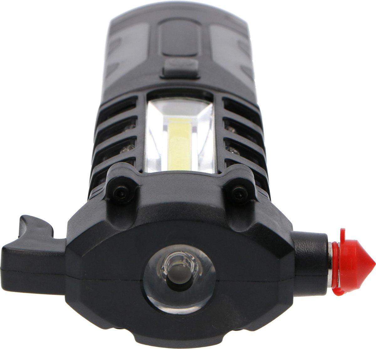 LED noodverlichting auto oplaadbaar - 210 lumen - met noodhamer en gordelsnijder - 2 lichtpunten