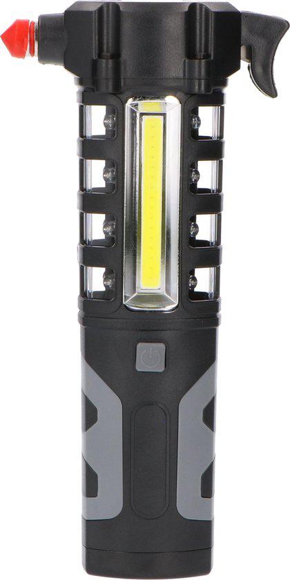 LED noodverlichting auto oplaadbaar - 210 lumen - met noodhamer en gordelsnijder - 2 lichtpunten
