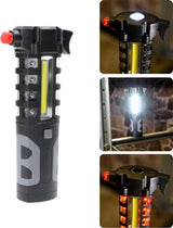 LED noodverlichting auto oplaadbaar - 210 lumen - met noodhamer en gordelsnijder - 2 lichtpunten