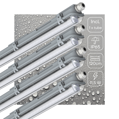 LED Vochtbestendig armatuur 2130 lumen - 11.5W - Koelwit 4000K - IP65 - IK08 - 120cm - 4 stuks