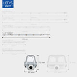 Réglette LED TL IP65, 3060 lumens – 16,5 W – Blanc froid 4000 K – 150 cm – Étanche – 2 pièces