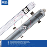 Réglette LED étanche 2130 lumens - 11.5W - Blanc froid 4000K - IP65 - IK08 - 120cm - 4 pièces