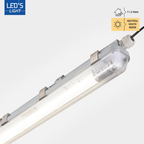 Réglette LED TL, 3060 lumens – 16,5 W – Blanc froid 4000 K – 150 cm – IP65 – IK08 – Marquage D – 4 pièces