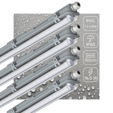 Réglette LED TL, 3060 lumens – 16,5 W – Blanc froid 4000 K – 150 cm – IP65 – IK08 – Marquage D – 4 pièces