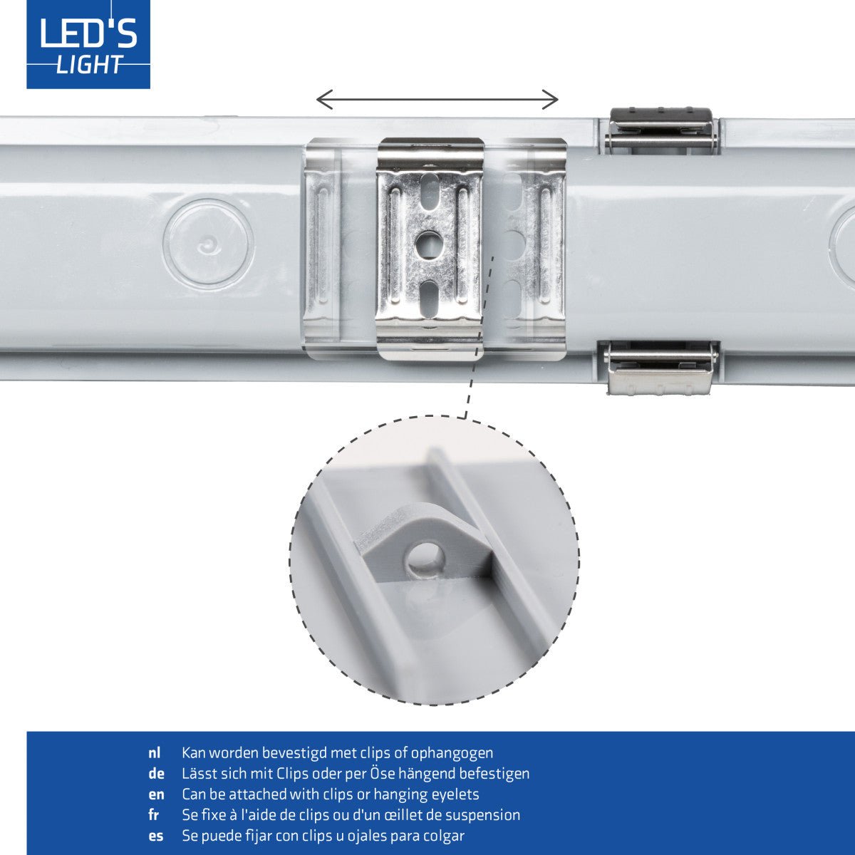 LED Vochtbestendig armatuur 1110 Lumen - 6W - Koelwit 4000K - IP65 - 60cm - Met verwisselbare buis - 2 stuks