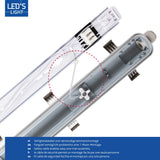 LED TL Armatuur 1110 lumen - 6W - Koelwit 4000K - 60cm - IP65 Waterdicht - IK08 Slagvast - Verwisselbare Buis