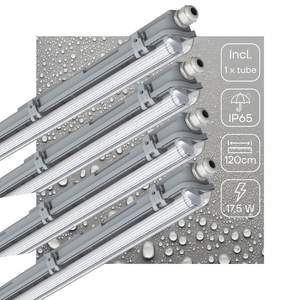 LED TL Armatuur 1800 Lumen - 17.5W - Koelwit 4000K - 120cm - IP65 - IK06 - EasyClick - 4 Stuks