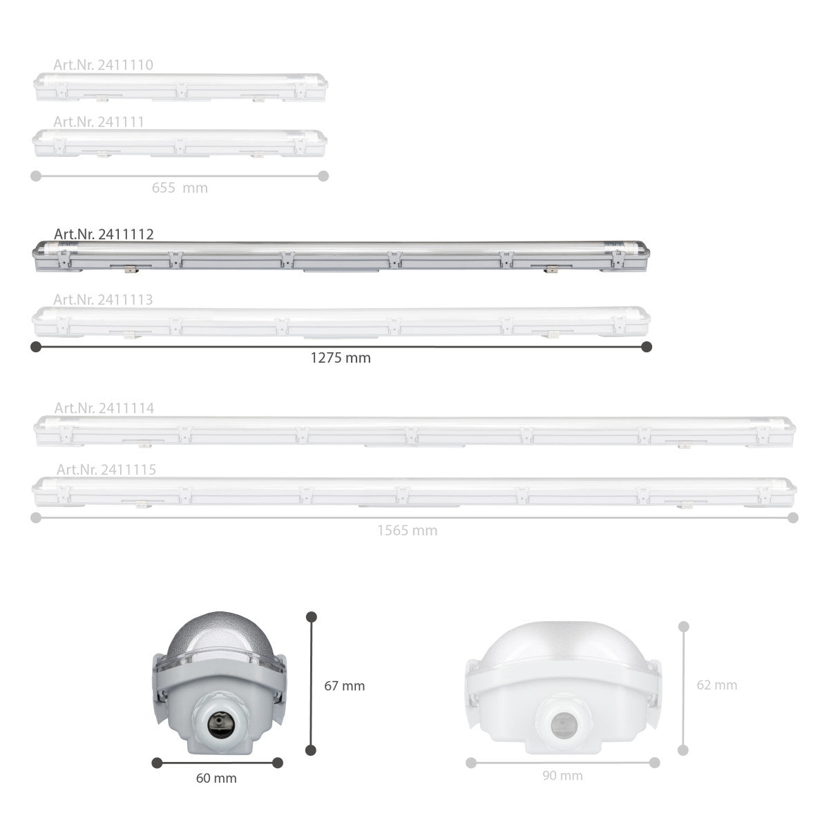 4 PACK - LED's Light LED TL armatuur 150 cm compleet met LED TL buis - 2880lm