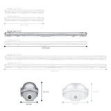 4 PACK - LED's Light LED TL armatuur 150 cm compleet met LED TL buis - 2880lm