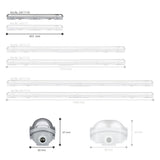LED Vochtbestendig armatuur 900 lumen - 9W - Koelwit 4000K - IP65 - 60cm - 4 stuks