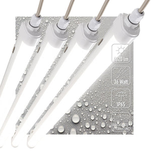 LED Vochtbestendig armatuur 120cm - 4320 lumen - 36W - Koelwit 4000K - IP65 - IK08 - Koppelbaar tot 10 stuks - 4 stuks