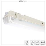 LED Armatuur met Sensor 4200 Lumen - 28W - Koelwit 4000K - 120cm - IP65 - PIR en Daglichtsensor - 4 stuks