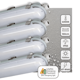 LED Vochtbestendig armatuur 150cm - 7200 lumen - 47W - Koelwit 4000K - IP65 - Met noodaccu - 4 lichtstanden - 4 stuks