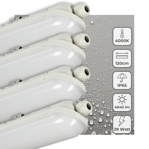 Luminaire LED TL 4640 lumens - 29W - Blanc froid 4000K - IP65 étanche - 120cm - 4 pièces