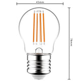 LED Filament Lamp 470 lumen - 4,5W - Warmwit 2700K - E27 - G45 Kogel - Helder Glas - Retro