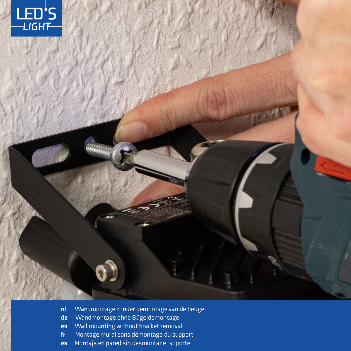 LED Schijnwerper 1400 lumen - 10W - Koelwit 4000K - Bewegingssensor - Daglichtsensor - IP65 Waterdicht
