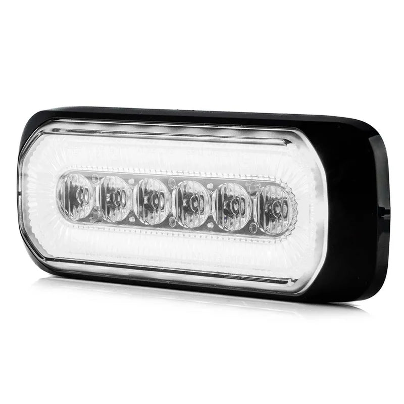 Feu clignotant LED R65 + anneau Halo, ambre/blanc 12-24v