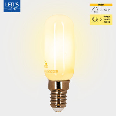 Ampoule LED E14 300 lumens - 3W - 2700K - Tube T25 - Réfrigérateur et hotte aspirante