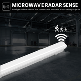LED Tri-proof Armatuur 1200mm 4320lm 36W - Daglichtwit 6000K - Microwave Sensor - IP65 IK10 - 9 stuks - 230V