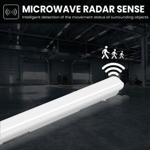 LED Tri-proof Armatuur 1200mm 4320lm 36W - Koelwit 4000K - Microwave Sensor - IP65 IK10 - 9 stuks - 230V