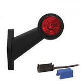 Droit | feu de gabarit LED | tige inclinée | 12-36v | connecteur de 0,75mm². | M10BV-312RW