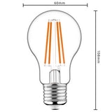 LED Filament Lamp A60 E27 806 lumen - 7W - Warmwit 2700K - 330° Stralingshoek - 5 stuks