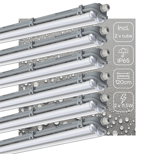 LED Vochtbestendig armatuur 4260 lumen - 23W - Koelwit 4000K - IP65 - Dubbel - 120cm - 6 stuks