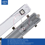 LED Dubbel vochtbestendig armatuur 150cm - 6120 lumen - 33W - Koelwit 4000K - IP65 - D-markering