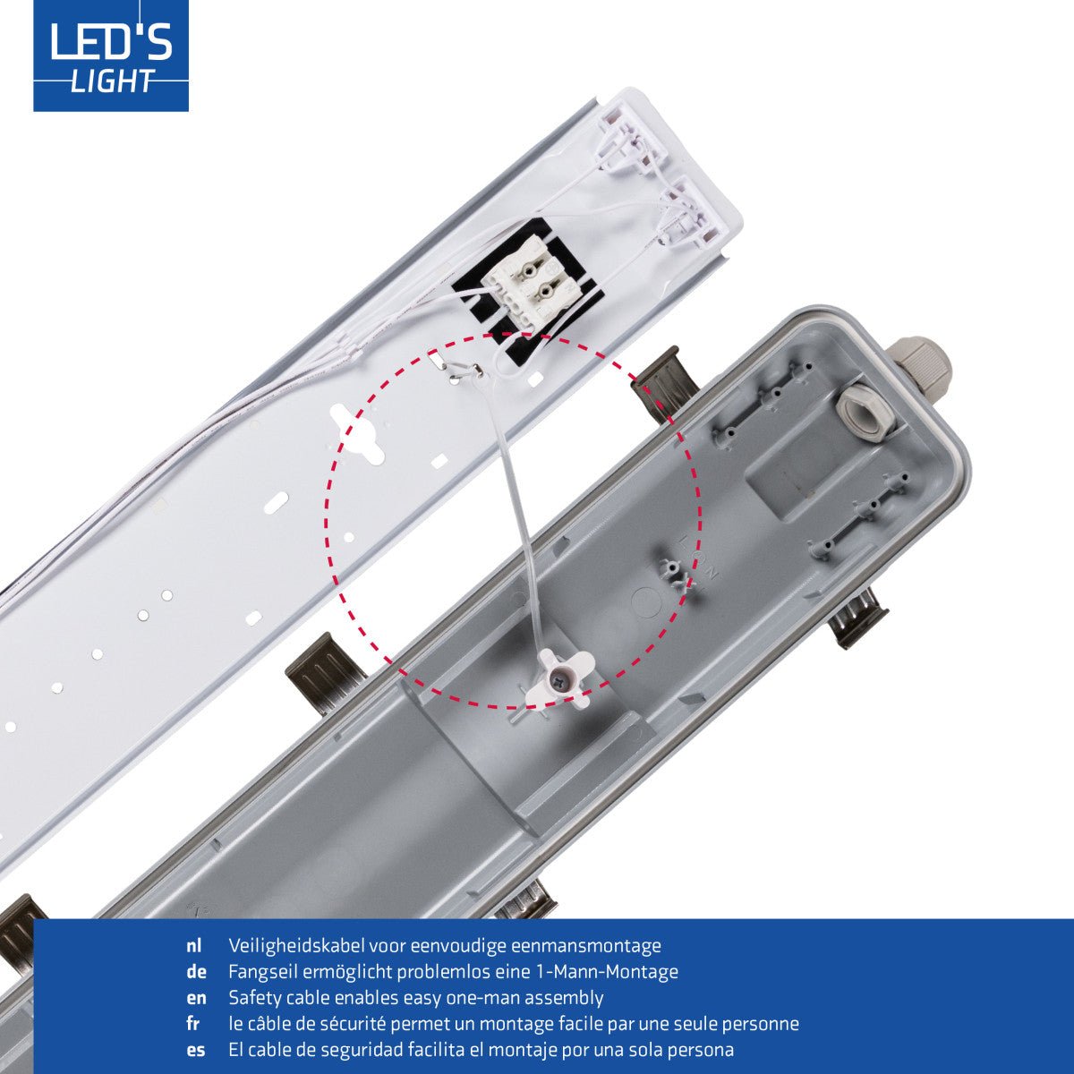 LED Vochtbestendig armatuur 4260 lumen - 23W - Koelwit 4000K - IP65 - Dubbel - 120cm - 6 stuks