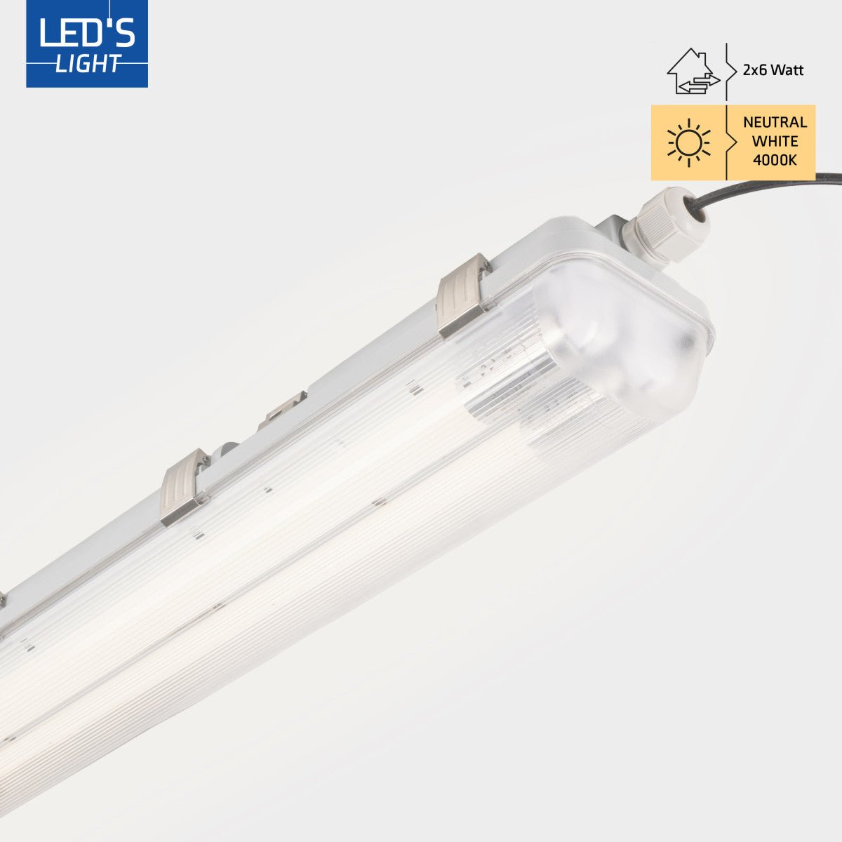 LED Vochtbestendig armatuur 4260 lumen - 23W - Koelwit 4000K - IP65 - Dubbel - 120cm - 6 stuks