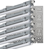 Luminaire LED résistant à l’humidité 2160 lumens - 18W - Blanc lumière du jour 6500K - IP65 - 120cm - 6 pièces