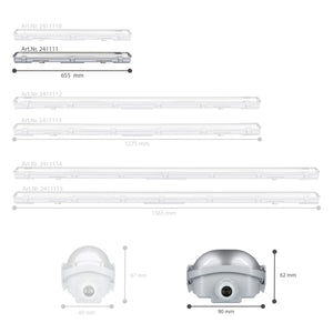 LED Vochtbestendig armatuur 1800 lumen - 18W - Koelwit 4000K - IP65 - Dubbel - 60cm - 4 stuks