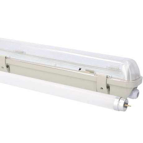 Réglette LED TL, 3100 lumens – 150 cm – 20 W – Blanc froid 4000 K – Capteur à micro-ondes – Capteur de lumière du jour – Étanche IP65 – IK08 – 2 pièces