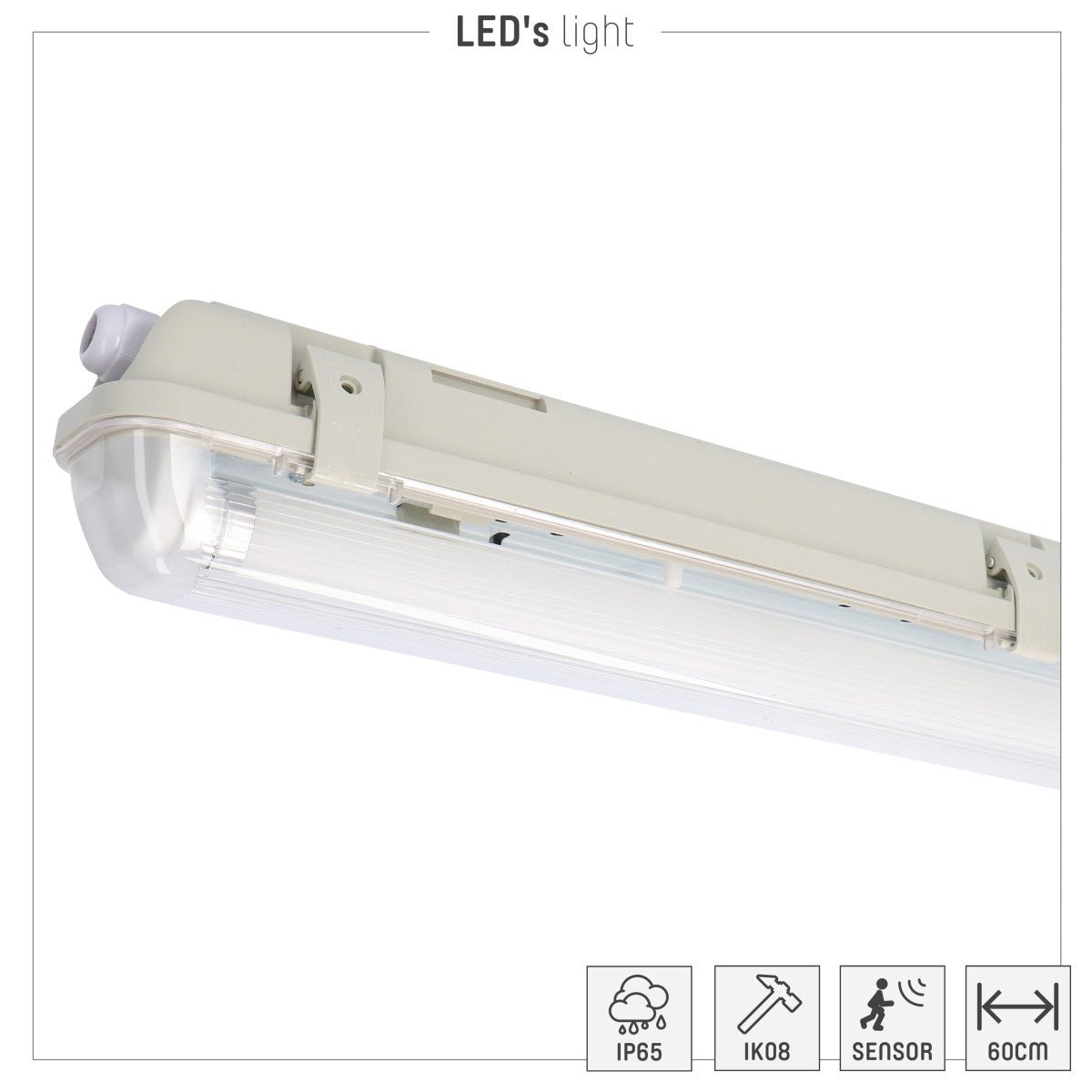 LED Vochtbestendig armatuur met microgolf sensor 150cm - 3100 lumen - 20W - Koelwit 4000K - IP65 - 6 stuks