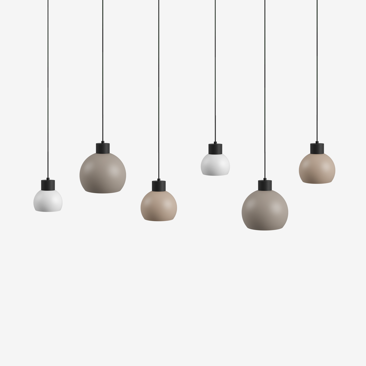 Switch 6L - Warm Linnen - Hanglamp - 11 kleuren, 12 kappen
