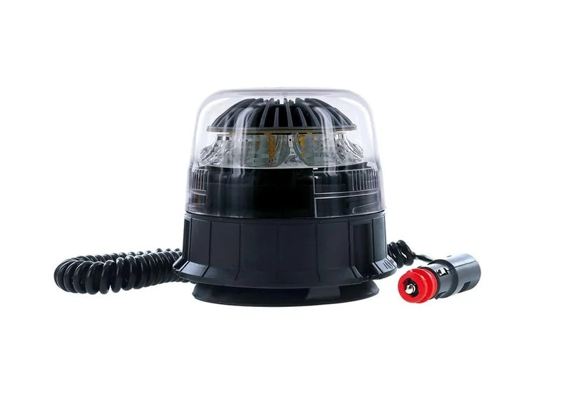 LED R65 zwaailamp amber/transp. 12/24v magneetmontage, enkel | D14754