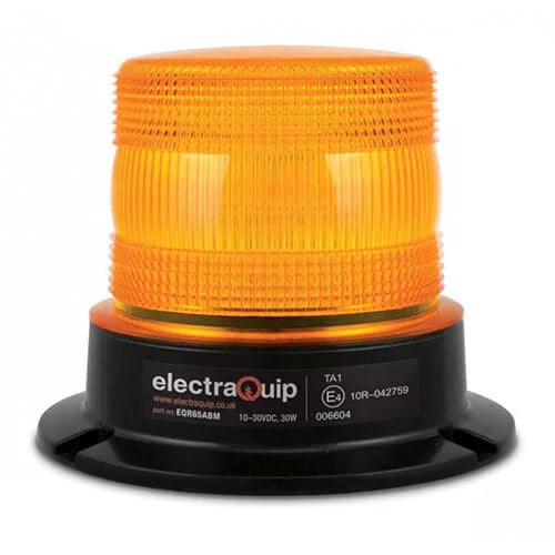 ALU LED Flits Zwaailamp Amber R65 10/30V