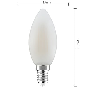 Lampe bougie à filament LED 470 lumens - 4.5W - Blanc chaud 2700K - E14 - Verre dépoli