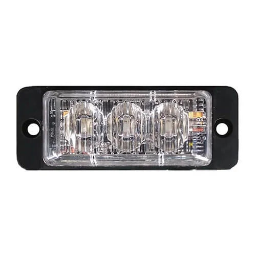 LED Flitser 3 LED's | R65 | ultra platte slimline | amber | 10-30v | S11F3002